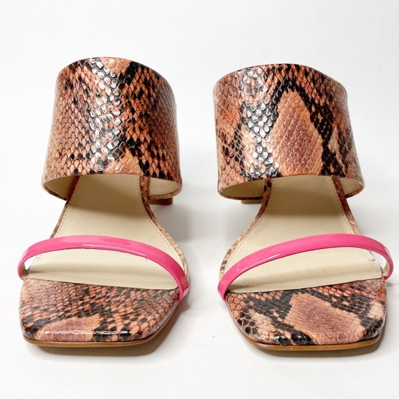Louise Et Cie Lula Slide Snakeskin Print Square Toe Sandal - Picture 2 of 9